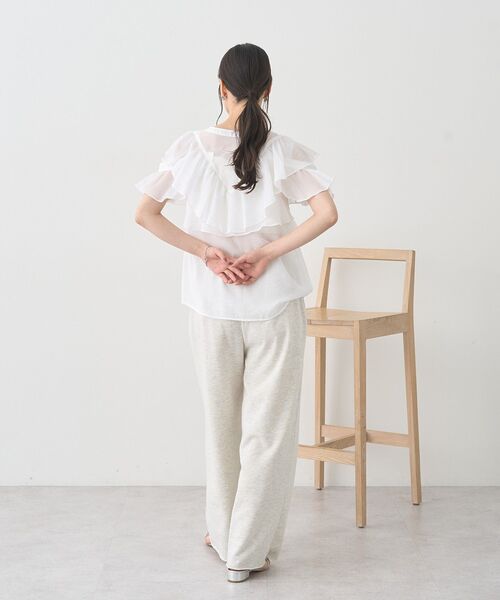 earth music&ecology（アースミュージックアンドエコロジー）の「センターシームタックスウェットパンツ（その他パンツ・レディース・チャコールグレー/ホワイト系その他・FREE）」の6枚目の写真