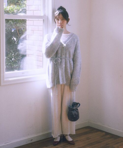 earth music&ecology（アースミュージックアンドエコロジー）の「センターシームタックスウェットパンツ（その他パンツ・レディース・チャコールグレー/ホワイト系その他・FREE）」の10枚目の写真