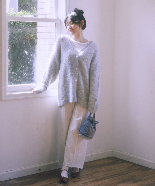 earth music&ecology（アースミュージックアンドエコロジー）の「センターシームタックスウェットパンツ（その他パンツ・レディース・チャコールグレー/ホワイト系その他・FREE）」の11枚目の写真