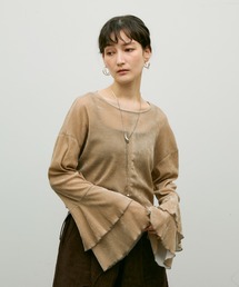 Stretch velour flared sleeve top / ストレッチベロアフレアスリーブトップス