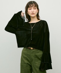 Lutim by u(`oC[)Stretch velour flared sleeve top / Xgb`xAtAX[ugbvX(̑gbvX)