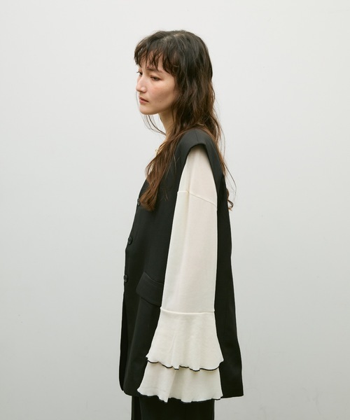 Lutim by u（ルチバイユー）の「Stretch velour flared sleeve top / ストレッチベロアフレアスリーブトップス（その他トップス・レディース・ベージュ/オフホワイト/ブラック・FREE）」の16枚目の写真