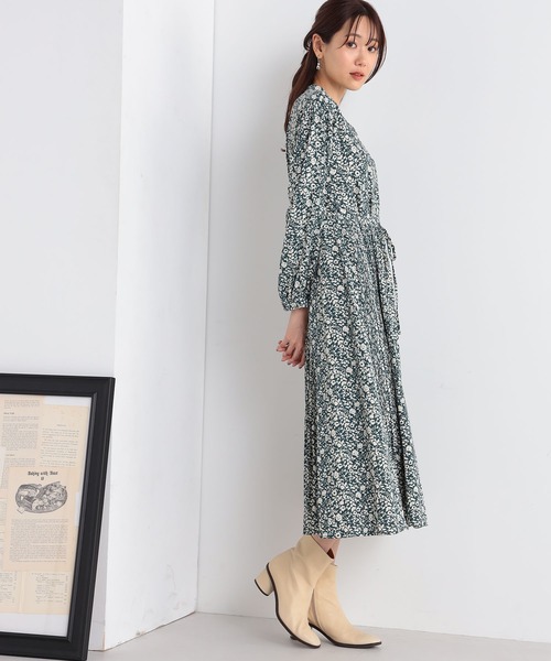 GALLORIA（ギャローリア）の「花柄プリーツワンピース（ワンピース・レディース・グリーン/ブラック・L/LL/M/S）」の8枚目の写真