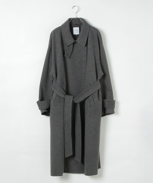 セール】ウーリーステンカラーロングコート 498520（ステンカラー