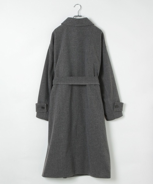 LEPSIM（レプシィム）の「ウーリーステンカラーロングコート　498520（ステンカラーコート・レディース・トップグレー/ブラック/モカ・FREE）」の5枚目の写真