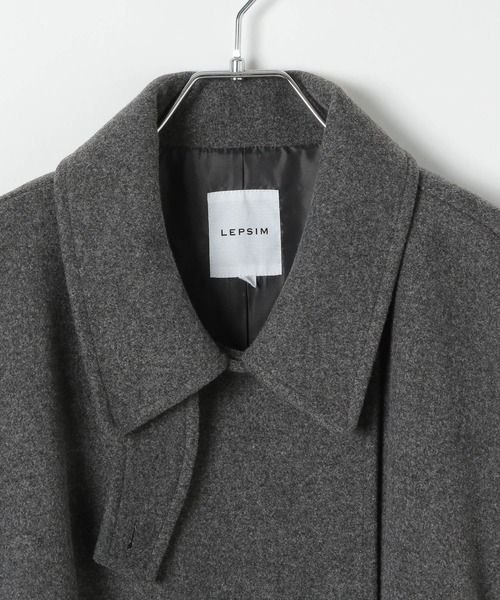 LEPSIM（レプシィム）の「ウーリーステンカラーロングコート　498520（ステンカラーコート・レディース・トップグレー/ブラック/モカ・FREE）」の6枚目の写真