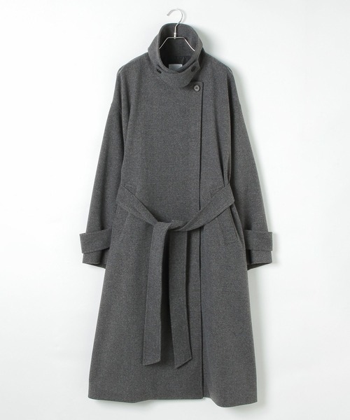 LEPSIM（レプシィム）の「ウーリーステンカラーロングコート　498520（ステンカラーコート・レディース・トップグレー/ブラック/モカ・FREE）」の13枚目の写真