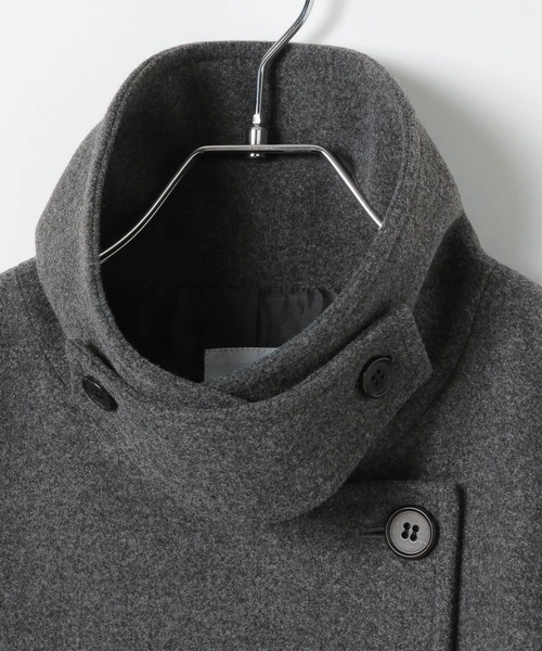 LEPSIM（レプシィム）の「ウーリーステンカラーロングコート　498520（ステンカラーコート・レディース・トップグレー/ブラック/モカ・FREE）」の14枚目の写真