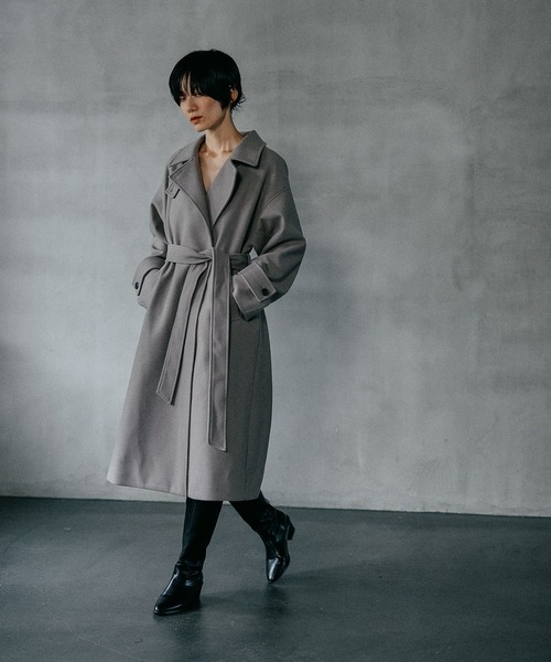 LOUIS FERAUD グレー スプリングコート　新品未使用♡ セール】ウーリーステンカラーロングコート 498520（ステンカラー