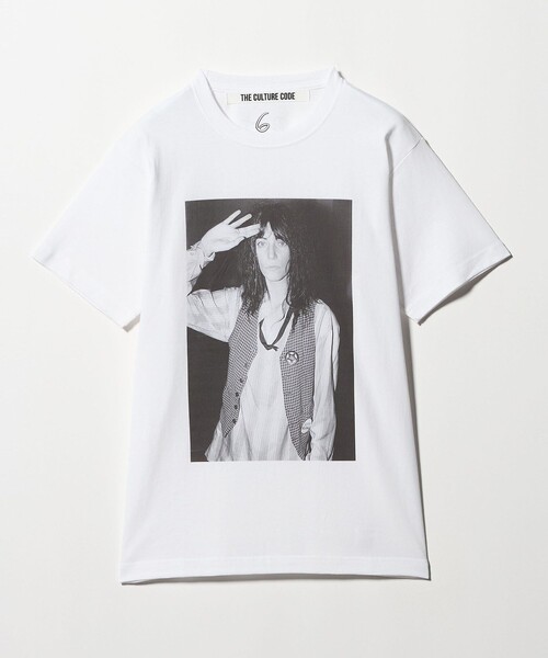6(ロク)の「<6(ROKU)>PATTI Tシャツ(Tシャツ/カットソー・レディース・ホワイト/ブラック・M/L)」の1枚目の写真