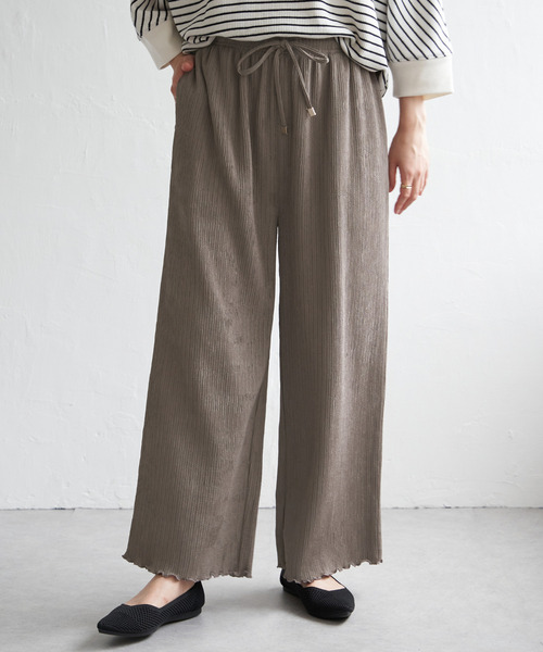 ikka(イッカ)の「ジャガードプリーツワイドパンツ(その他パンツ・レディース・ブラック/ベージュ/ブラウン・M/L/S)」の3枚目の写真