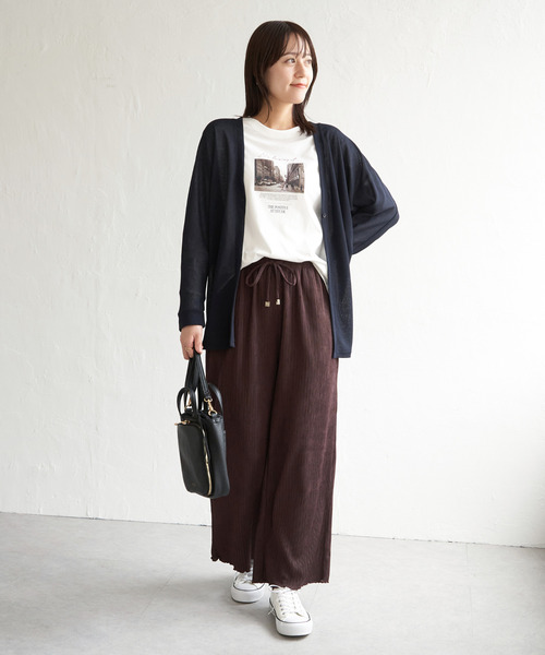 ikka(イッカ)の「ジャガードプリーツワイドパンツ(その他パンツ・レディース・ブラック/ベージュ/ブラウン・M/L/S)」の17枚目の写真