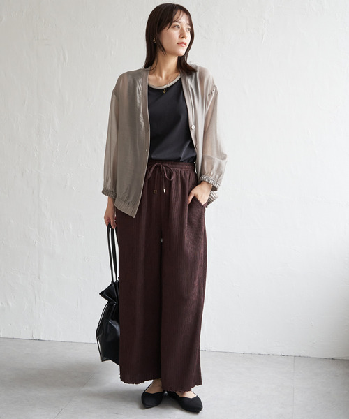 ikka(イッカ)の「ジャガードプリーツワイドパンツ(その他パンツ・レディース・ブラック/ベージュ/ブラウン・M/L/S)」の20枚目の写真