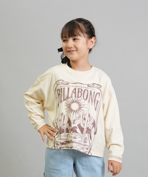 BILLABONG（ビラボン）の「BILLABONG/ビラボン キッズ 長袖 Tシャツ ロンT クロップド丈 DESERT WANDERING LS TEE BF016-070（Tシャツ/カットソー・キッズ・バーガンディー/オフホワイト・150cm/140cm/130cm）」の4枚目の写真