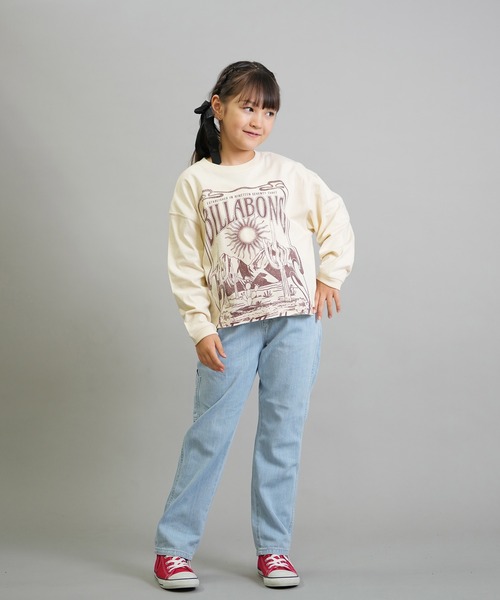 BILLABONG（ビラボン）の「BILLABONG/ビラボン キッズ 長袖 Tシャツ ロンT クロップド丈 DESERT WANDERING LS TEE BF016-070（Tシャツ/カットソー・キッズ・バーガンディー/オフホワイト・150cm/140cm/130cm）」の6枚目の写真
