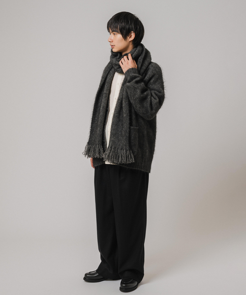 EDIFICE（エディフィス）の「E. 3GG ウール/モヘア ストール（マフラー・メンズ・イエロー/ピンク/ブルー/チャコールグレー・FREE）」の18枚目の写真