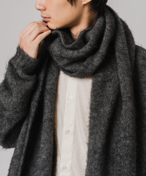 EDIFICE（エディフィス）の「E. 3GG ウール/モヘア ストール（マフラー・メンズ・イエロー/ピンク/ブルー/チャコールグレー・FREE）」の20枚目の写真