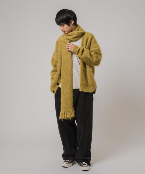 EDIFICE（エディフィス）の「E. 3GG ウール/モヘア ストール（マフラー・メンズ・イエロー/ピンク/ブルー/チャコールグレー・FREE）」の6枚目の写真