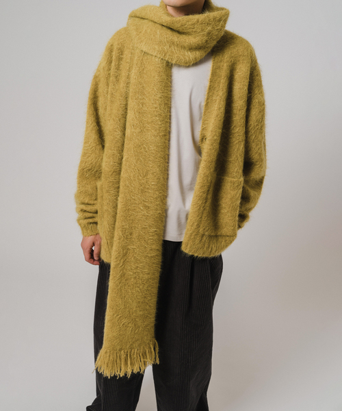 EDIFICE（エディフィス）の「E. 3GG ウール/モヘア ストール（マフラー・メンズ・イエロー/ピンク/ブルー/チャコールグレー・FREE）」の7枚目の写真