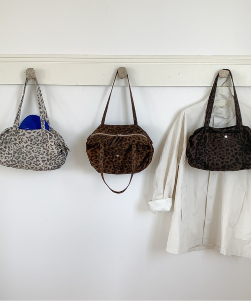 セール】ドット柄 ヒョウ柄カレッジショルダーバッグ（ショルダー