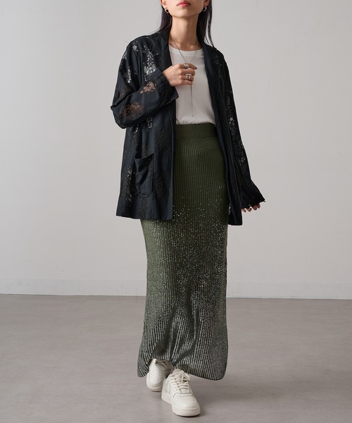 MAGASIN DE MODE Onjna(マガジンデモードオンジェナ )の「【MAGASIN DE MODE Onjna】箔ニットタイトスカート trc(スカート・レディース・ブラック/グリーン/ブラウン・FREE)」の22枚目の写真