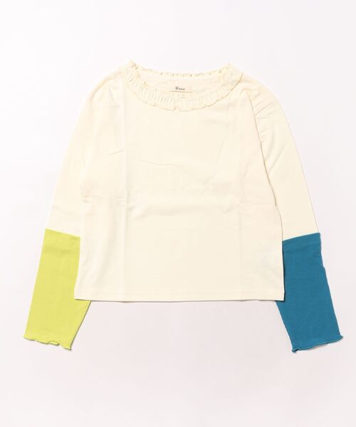 unica（ユニカ）の「カラフルスリーブtee（Tシャツ/カットソー・キッズ・ブラック/チャコール/オフホワイト・XL/L）」の6枚目の写真