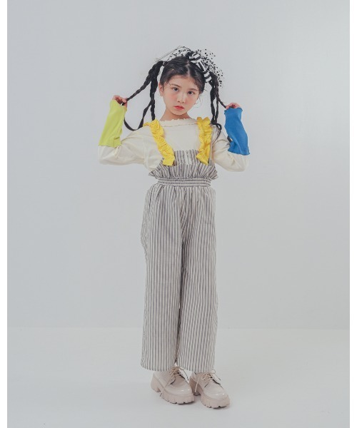 unica（ユニカ）の「カラフルスリーブtee（Tシャツ/カットソー・キッズ・ブラック/チャコール/オフホワイト・XL/L）」の9枚目の写真