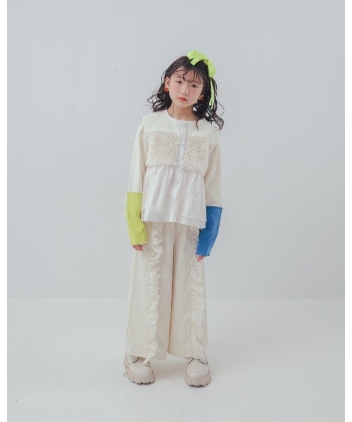 unica（ユニカ）の「カラフルスリーブtee（Tシャツ/カットソー・キッズ・ブラック/チャコール/オフホワイト・XL/L）」の10枚目の写真