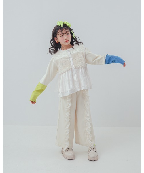 unica（ユニカ）の「カラフルスリーブtee（Tシャツ/カットソー・キッズ・ブラック/チャコール/オフホワイト・XL/L）」の12枚目の写真