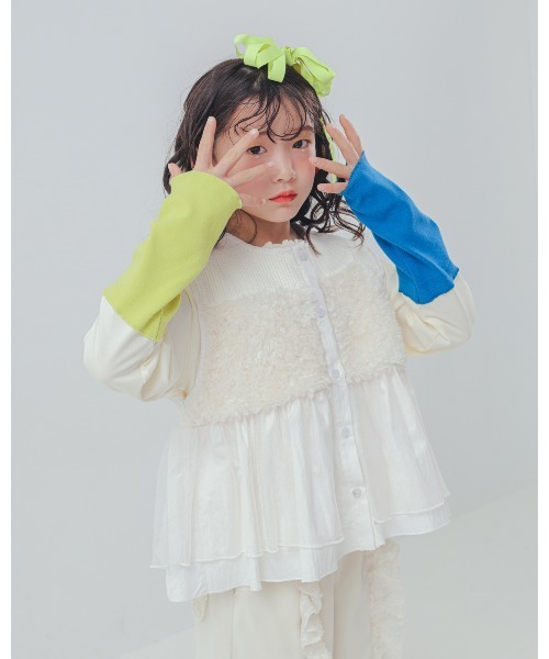 unica（ユニカ）の「カラフルスリーブtee（Tシャツ/カットソー・キッズ・ブラック/チャコール/オフホワイト・XL/L）」の13枚目の写真