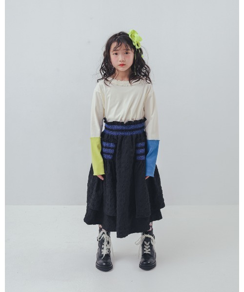 unica（ユニカ）の「カラフルスリーブtee（Tシャツ/カットソー・キッズ・ブラック/チャコール/オフホワイト・XL/L）」の17枚目の写真