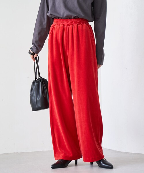 coen（コーエン）の「フェレットライクベロアイージーワイドパンツ（その他パンツ・レディース・オレンジ/ナチュラル/グレー/ブラウン/ロイヤルブルー/ブラック・L/M）」の6枚目の写真