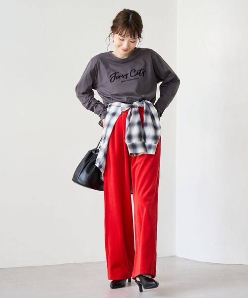 フェレットライクベロアイージーワイドパンツ（その他パンツ）｜coen