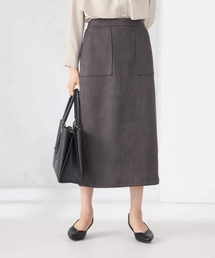 a.v.v（アーヴェヴェ）の「【ストレッチ/洗える】フェイクスエードナロースカート（スカート・レディース）」