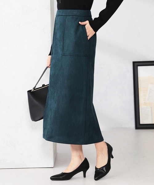 a.v.v(アーヴェヴェ)の「【ストレッチ/洗える】フェイクスエードナロースカート(スカート・レディース・グリーン/モカ/アイボリー/チャコールグレー・36/40/38/34/42)」の8枚目の写真