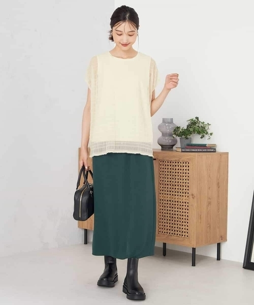 a.v.v(アーヴェヴェ)の「【ストレッチ/洗える】フェイクスエードナロースカート(スカート・レディース・グリーン/モカ/アイボリー/チャコールグレー・36/40/38/34/42)」の11枚目の写真