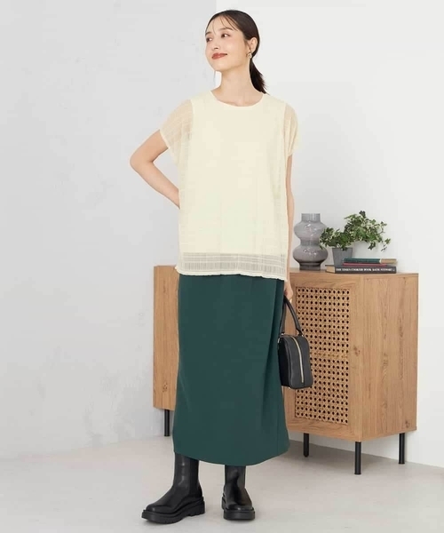 a.v.v(アーヴェヴェ)の「【ストレッチ/洗える】フェイクスエードナロースカート(スカート・レディース・グリーン/モカ/アイボリー/チャコールグレー・36/40/38/34/42)」の12枚目の写真