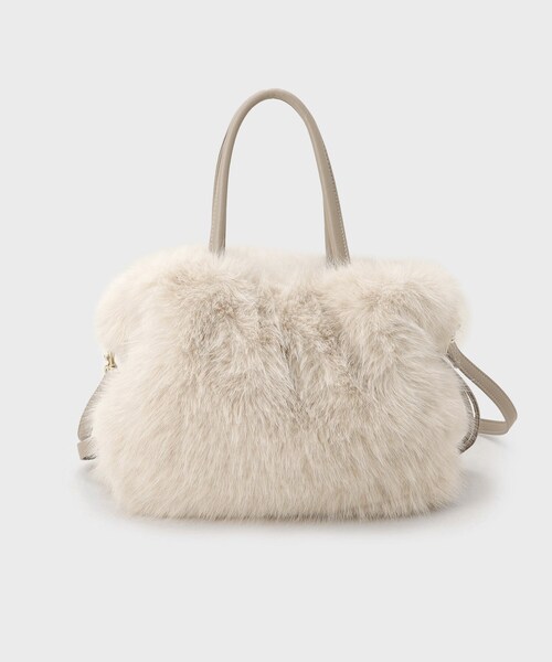 UNTITLED（アンタイトル）の「【定番人気！】2Wayドロストフェイクファートート（トートバッグ・レディース・ブラウン系/ブラウン系その他/ライトベージュ/グレー・99）」の8枚目の写真