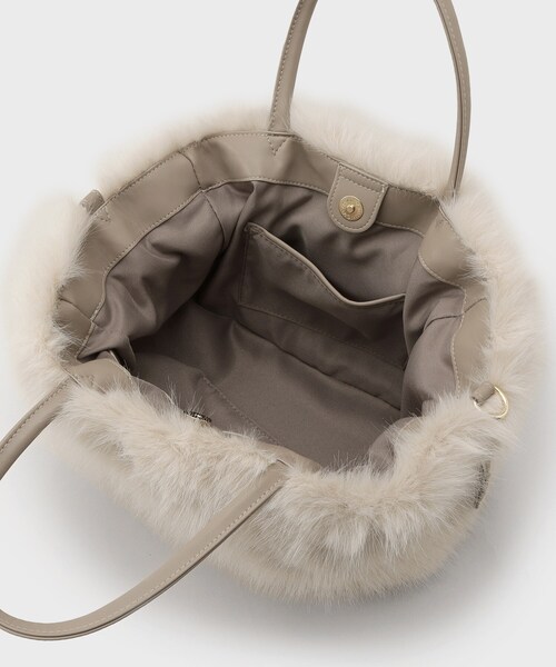 UNTITLED（アンタイトル）の「【定番人気！】2Wayドロストフェイクファートート（トートバッグ・レディース・ブラウン系/ブラウン系その他/ライトベージュ/グレー・99）」の15枚目の写真