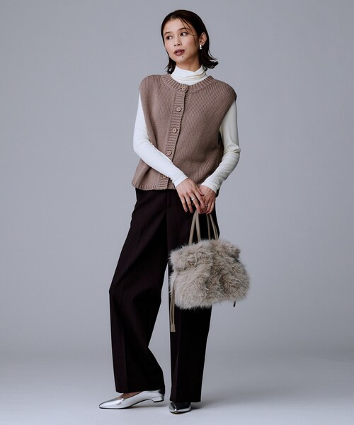 UNTITLED（アンタイトル）の「【定番人気！】2Wayドロストフェイクファートート（トートバッグ・レディース・ブラウン系/ブラウン系その他/ライトベージュ/グレー・99）」の17枚目の写真