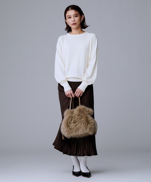 UNTITLED（アンタイトル）の「【定番人気！】2Wayドロストフェイクファートート（トートバッグ・レディース・ブラウン系/ブラウン系その他/ライトベージュ/グレー・99）」の20枚目の写真