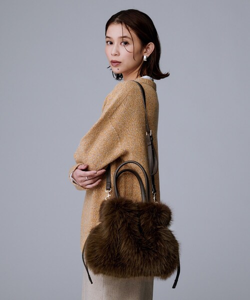 UNTITLED（アンタイトル）の「【定番人気！】2Wayドロストフェイクファートート（トートバッグ・レディース・ブラウン系/ブラウン系その他/ライトベージュ/グレー・99）」の21枚目の写真