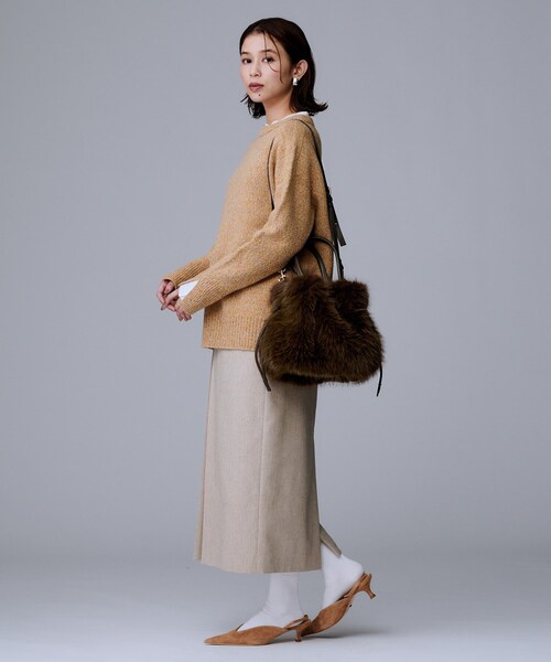 定番人気！】2Wayドロストフェイクファートート（トートバッグ