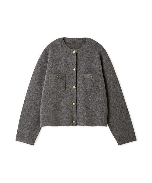 Mila Owen（ミラオーウェン）の「フェイス金釦カーデ（カーディガン/ボレロ・レディース・アイボリー/ブラック/グレー・0/1）」の3枚目の写真