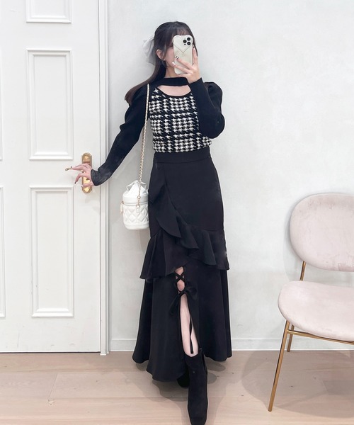 レースアップリボンスカート（スカート）｜apres jour（アプレジュール