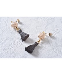 【Astyle】ブラックタッセルピアス(MA)