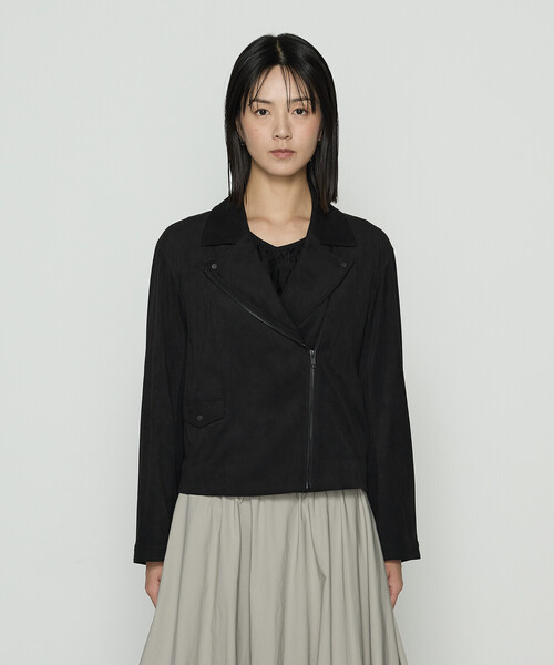 K.T KIYOKO TAKASE(キヨコタカセ)の「ストレッチスエード調 ライダースジャケット(ライダースジャケット・レディース・モカ/ブラック・7号/11号/9号)」の16枚目の写真