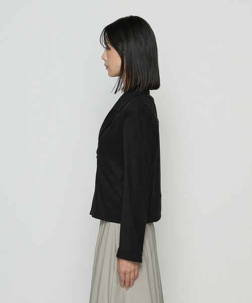 K.T KIYOKO TAKASE(キヨコタカセ)の「ストレッチスエード調 ライダースジャケット(ライダースジャケット・レディース・モカ/ブラック・7号/11号/9号)」の3枚目の写真
