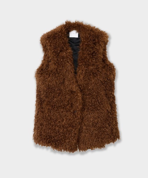 CINOH(チノ)の「CRINPED BOA VEST(その他アウター・レディース・ブラウン・38)」の2枚目の写真