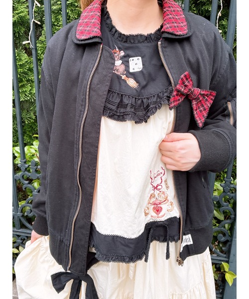 ハロウィーンワンダーランドワッペン使いゼッケン付きブルゾン